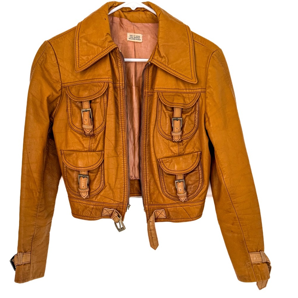 Authentic 1970s Safari Style Leather Jacket